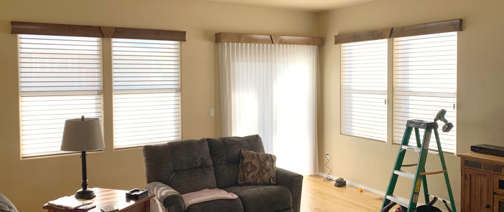 finished-in-home Custom Wood Cornice | Peak Window Coverings